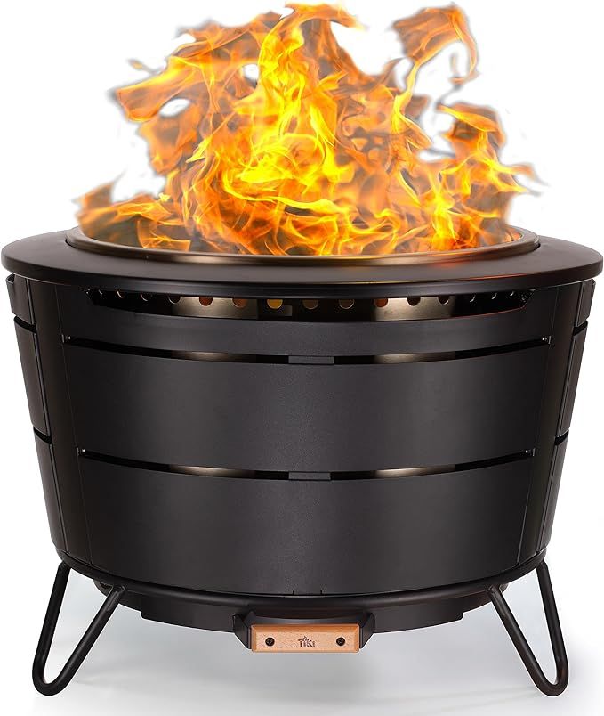 TIKI Brand Reunion Smokeless Fire Pit | Large Wood Burning Outdoor Fire Pit, Great for Large Gath... | Amazon (US)