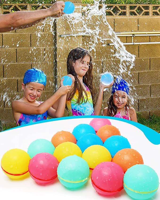 15 pcs Reusable Water Balloons,Magnetic Water Balloons Quick Fill Self Sealing Water Balls Outdoo... | Amazon (US)