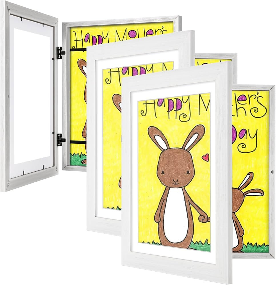 3Pack Kids Art Frames White, 10x12.5 8.5x11 Child Artwork Display Frame Without/With Mat Changeab... | Amazon (US)
