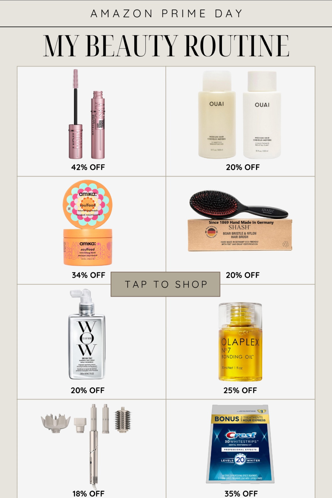 Amazon Prime Day beauty deals!


Self care, Hair care, skin care, brush, mascara, makeup, hair oil, olaplex, amika hair mask, ouai shampoo and conditioner, wow hair products, shark airwrap, dyson hair tool

#LTKSaleAlert #LTKBeauty #LTKStyleTip