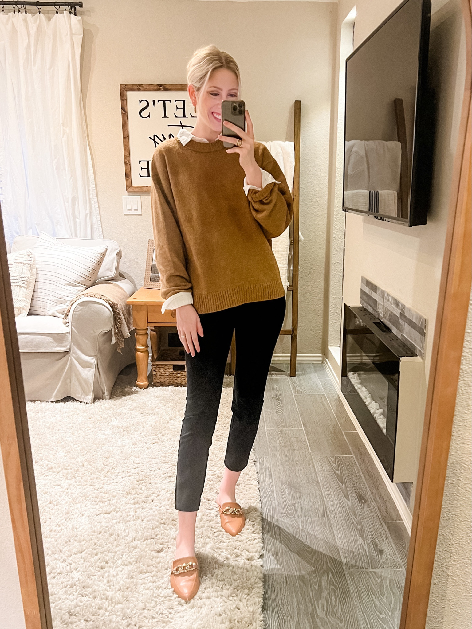 Winter workwear inspo.

Another way  to style a simple solid sweater for workwear looks 🫶

#LTKworkwear #LTKfindsunder50 #LTKSeasonal