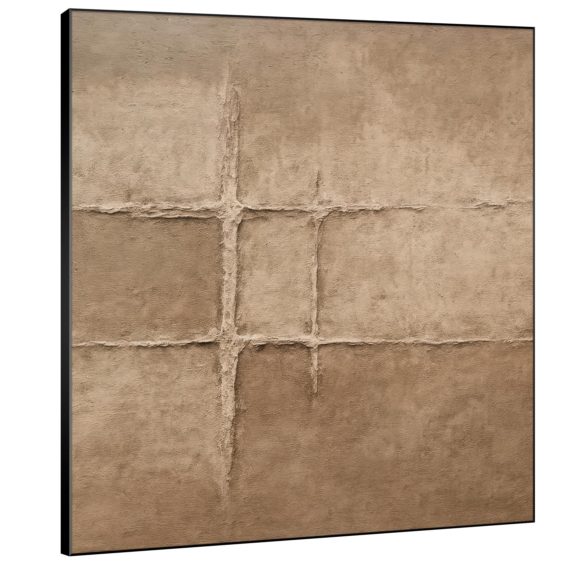 SIGNWIN 60"x60" Extra Large Framed Wall Art Minimal Earth Tone Grid Abstract Modern Minimalist Neutral Print for Home Living Room Bedroom Decor (Frame Assembly Required) | Amazon (US)