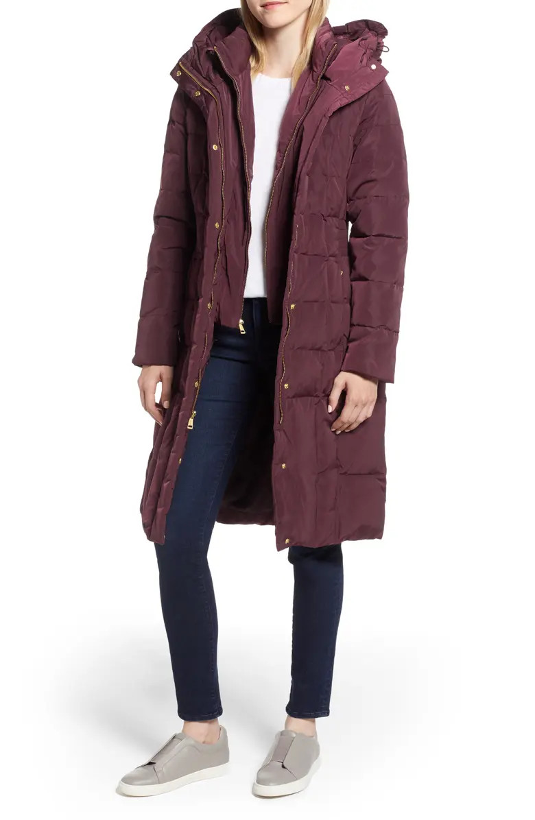 Cole Haan Bib Insert Down & Feather Fill Coat | Nordstrom Rack