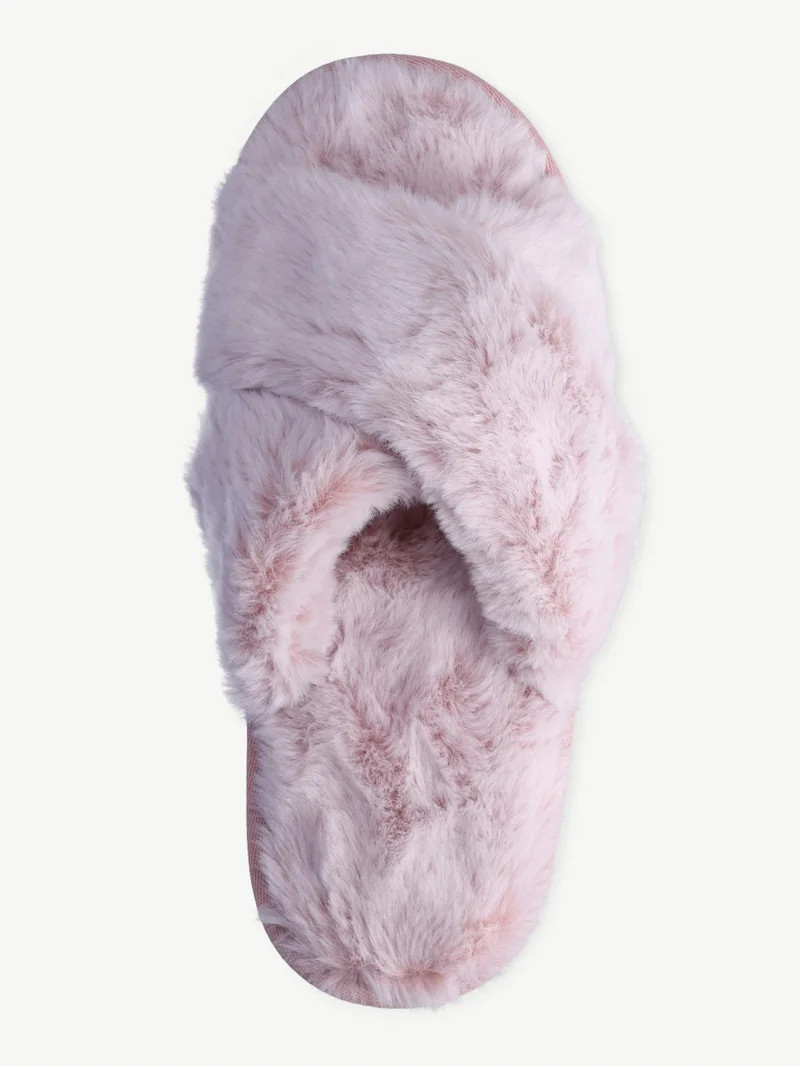 Joyspun Women's Faux Fur X-Band Slippers | Walmart (US)