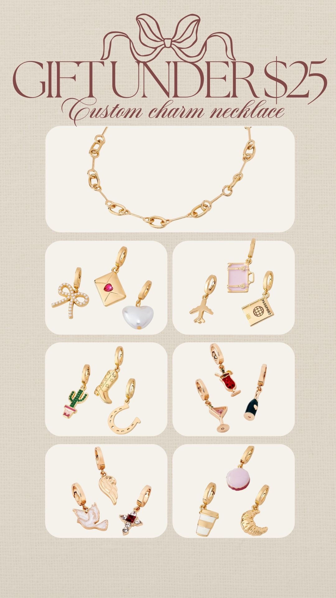 The cutest gift idea under $25! Target has the cutest build your own charm necklace finds!

#giftidea #giftaunder25 #gifting #target #targetfinds #charmnecklace #diy #forher #bestiegifts

#LTKGiftGuide #LTKFindsUnder50