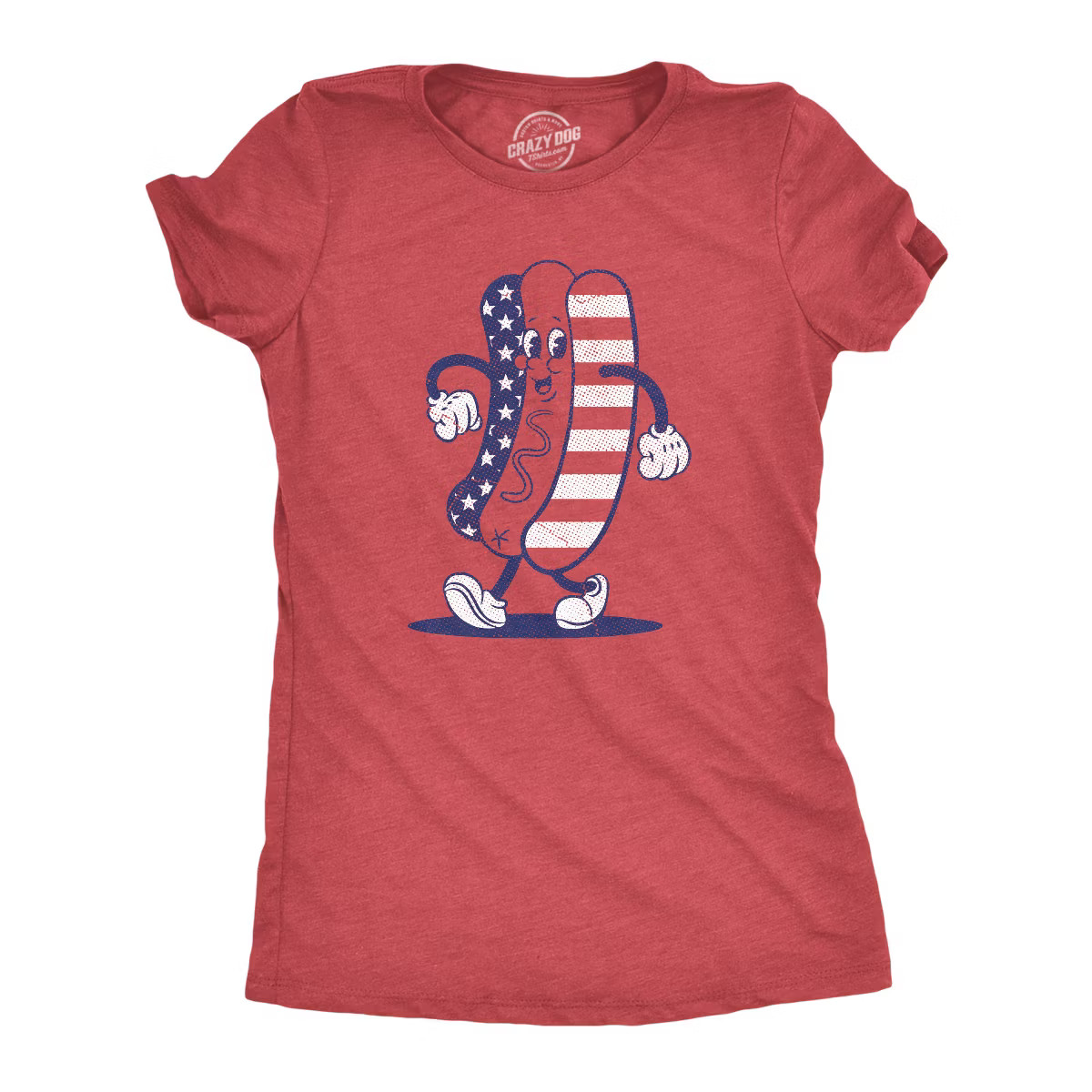 Womens Fourth Of July Hotdog T Shirt Funny Patriotic Cookout Grilling Tee For Ladies - Crazy Dog ... | Target