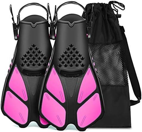 Swim Fins, Light Durability Easy to Adjustable, Kid Adult Swiming Short Flipper ,Open Snorkeling ... | Amazon (US)