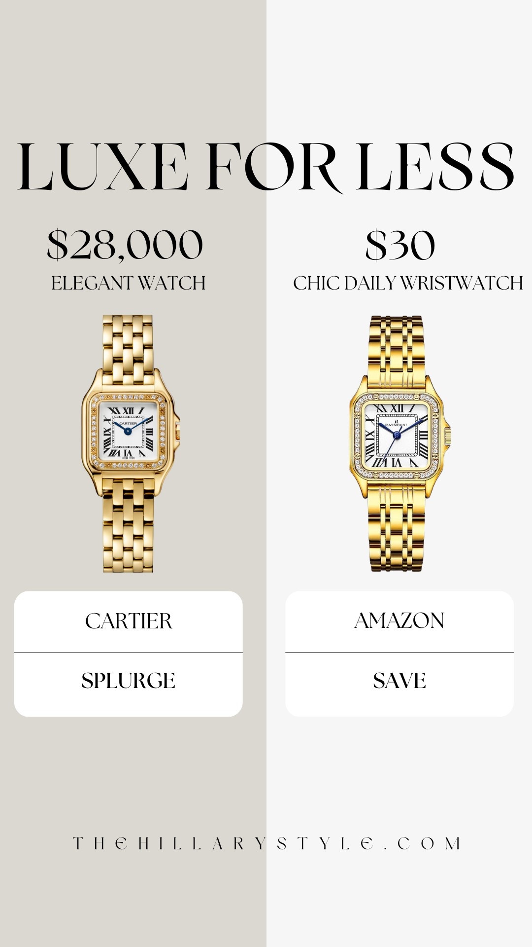 The Cartier aesthetic, without the luxury markup. This Amazon watch is timeless, elevated, and the ultimate look-for-less accessory.

#LTKStyleTip #LTKFindsUnder50 #LTKOver40