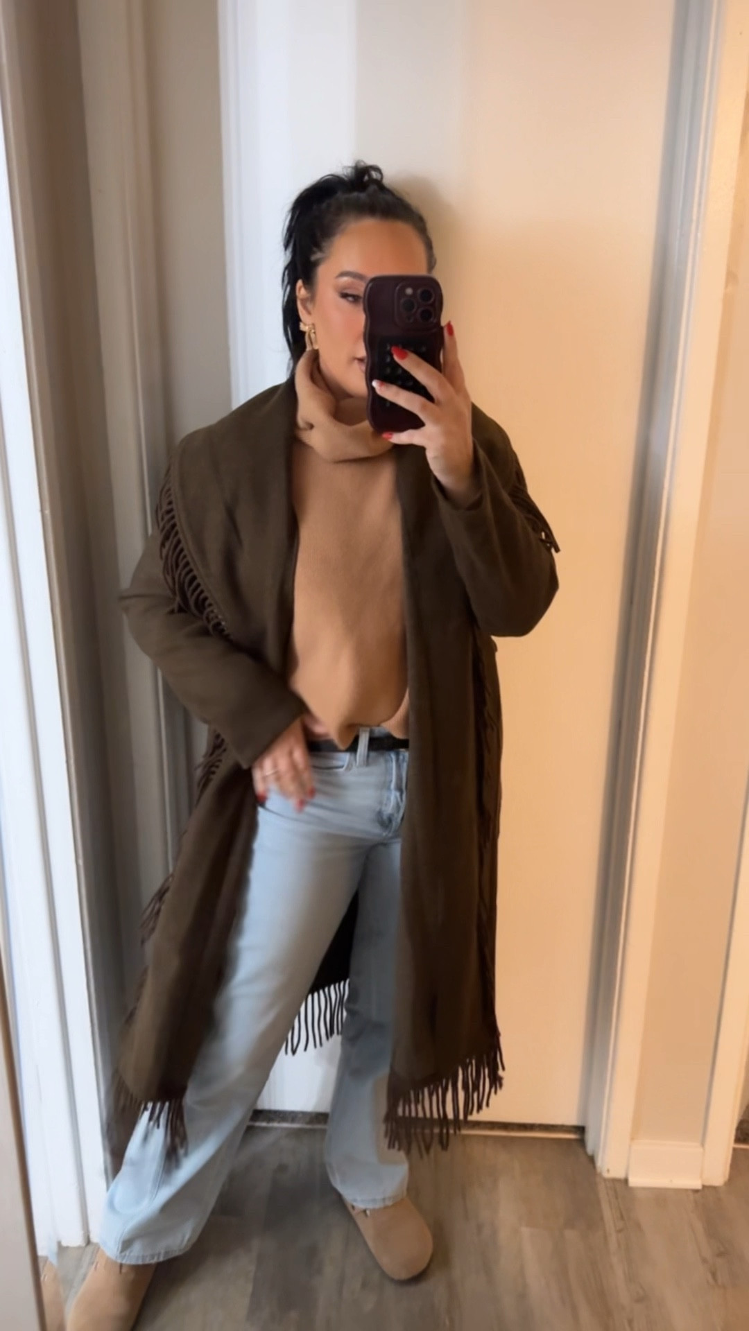 My coat is 50% off today!!! + sweater and jeans 1/2 off  Wearing a small in coat and sweater. Jeans have stretch and high waisted so TTS or size down




#LTKSeasonal #LTKGiftGuide #LTKWatchNow