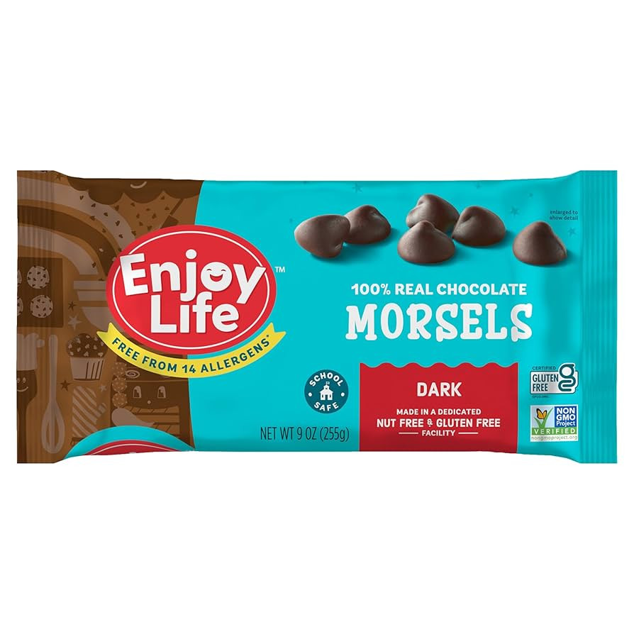Enjoy Life Baking Dark Chocolate Morsels, Dairy Free , Soy Free, Nut Free, Non GMO, Gluten Free, ... | Amazon (US)