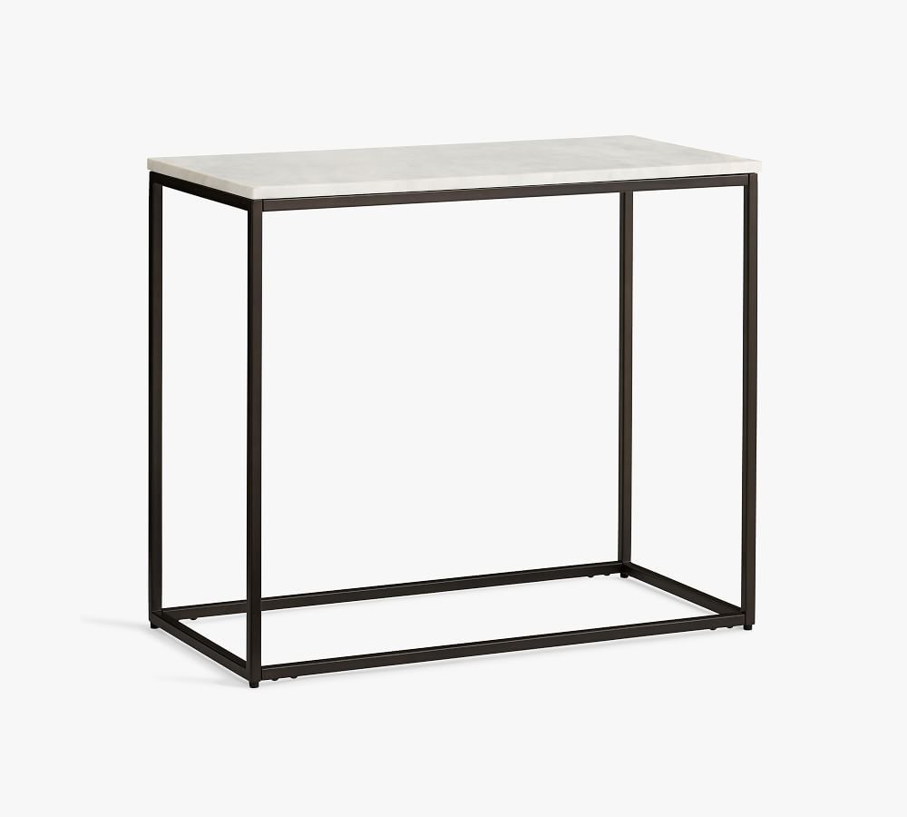 Delaney 28" Rectangular Marble End Table | Pottery Barn (US)