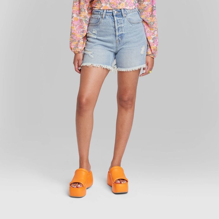 Women's High-Rise Cutoff Midi Jean Shorts - Wild Fable™ | Target