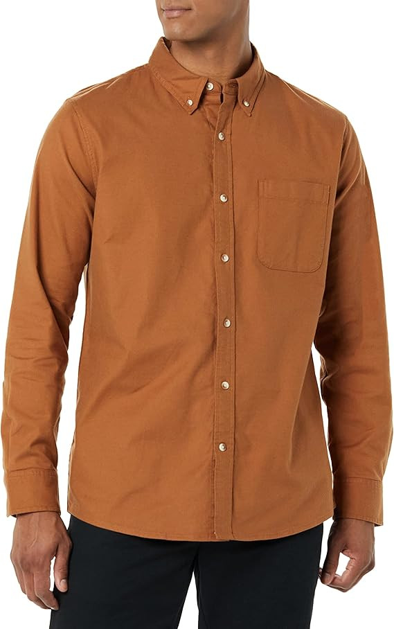 Goodthreads Men's Standard fit Long Sleeve Stretch Shirt with Pocket | Amazon (US)