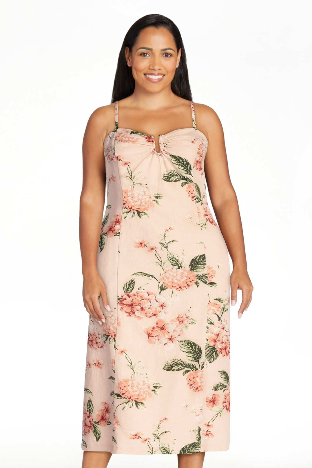 Scoop Women's and Women's Plus Sleeveless U-Ring Midi Dress, Sizes 0-18 | Walmart (US)