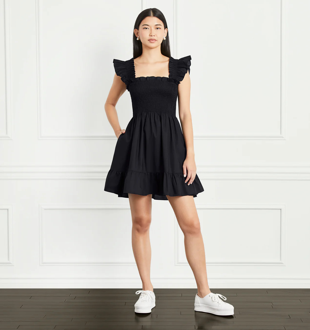 The Elizabeth Nap Dress - Black Cotton | Hill House Home