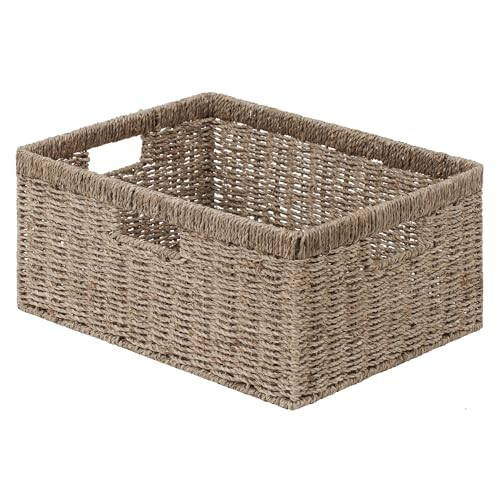 StorageWorks Extra Large Wicker Baskets for Organizing, Seagrass Storage Basket with Built-in Handles, 1 Pack | Amazon (US)