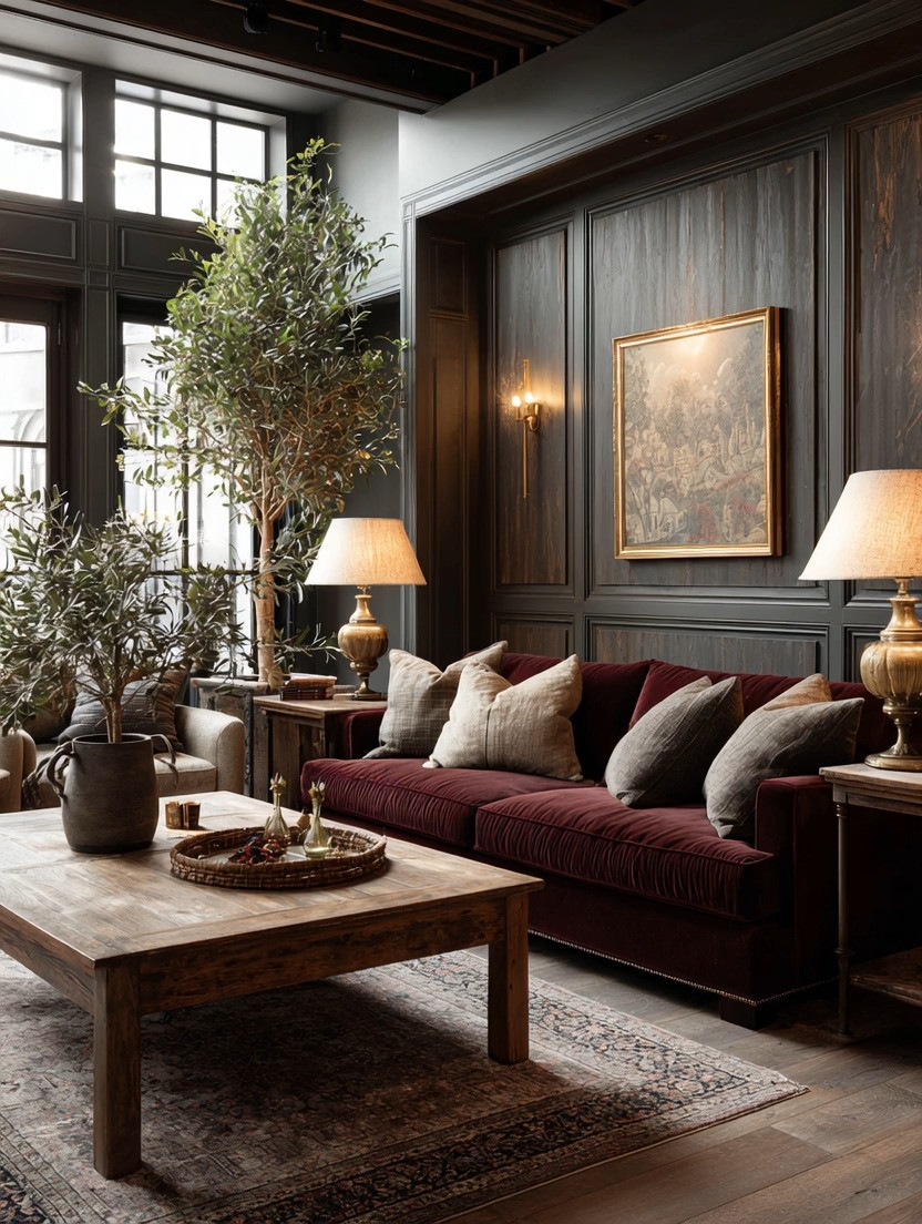 Italian homes have a way of feeling luxurious without trying too hard.

It's never just one statement piece. It's the way every element works together.

A rich velvet sofa brings comfort and character. Deep charcoal walls create depth and drama. An oversized natural wood coffee table grounds the entire room and adds the warmth that balances darker colors beautifully.

But one of our favorite designer secrets is often overlooked.

The table lamps.

Placing matching table lamps on both sides of a sofa instantly creates symmetry, elegance, and a sense of intention. During the day, they become sculptural decor pieces. In the evening, they create the layered lighting that makes a room feel warm, inviting, and effortlessly sophisticated.

Complete the look with an olive tree, and suddenly the room feels alive. The natural greenery softens the darker tones while adding the organic beauty that Italian-inspired interiors are known for.

You don't need to recreate the entire room.

Start with one piece. A velvet sofa. A grounding coffee table. A pair of beautiful lamps.

Sometimes the most elegant rooms are simply a collection of thoughtful choices.

✨ Timeless materials. Layered lighting. Lasting impact.

#ItalianDecor #VelvetSofa #LivingRoomInspiration #LayeredLighting #CoffeeTableDecor #OliveTreeDecor #LuxuryInteriors #ElegantAndDriven 

 #LTKHome