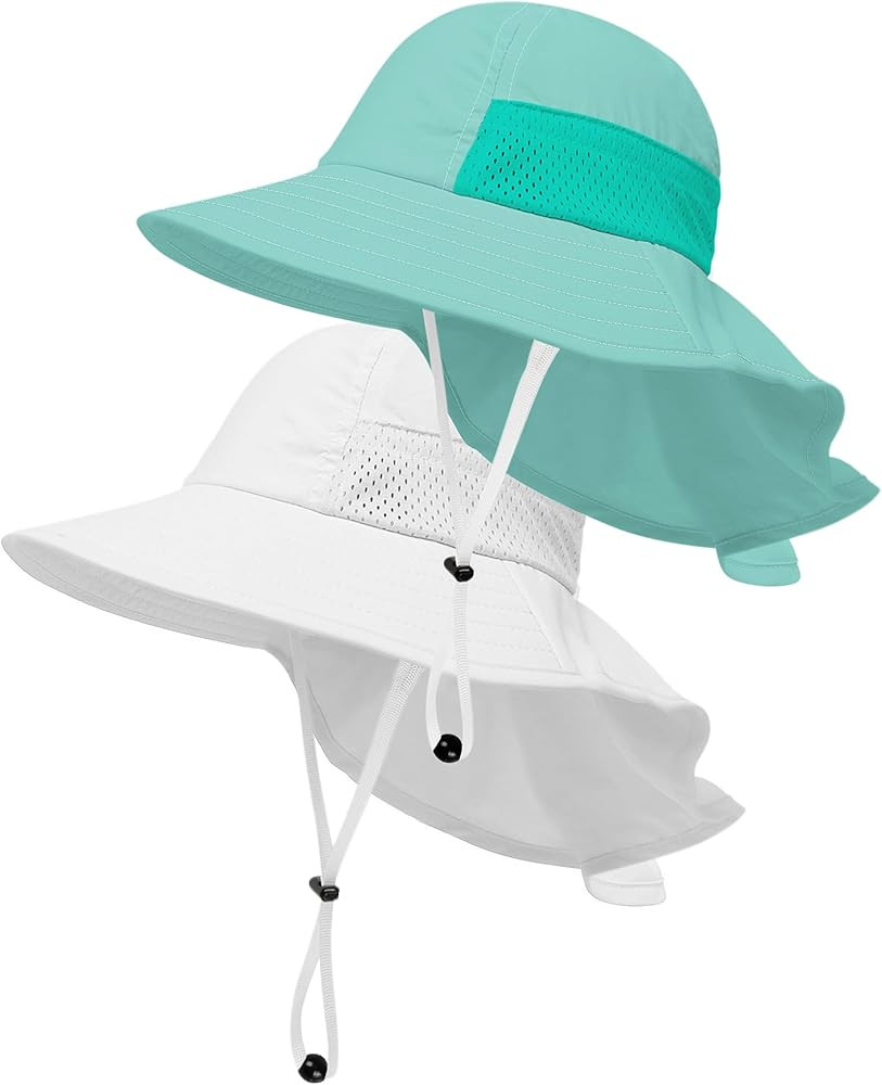Toddler Baby Sun Hat Kids Summer UPF 50+ for Boys Girls Adjustable Beach Hats with Bucket Wide Br... | Amazon (US)