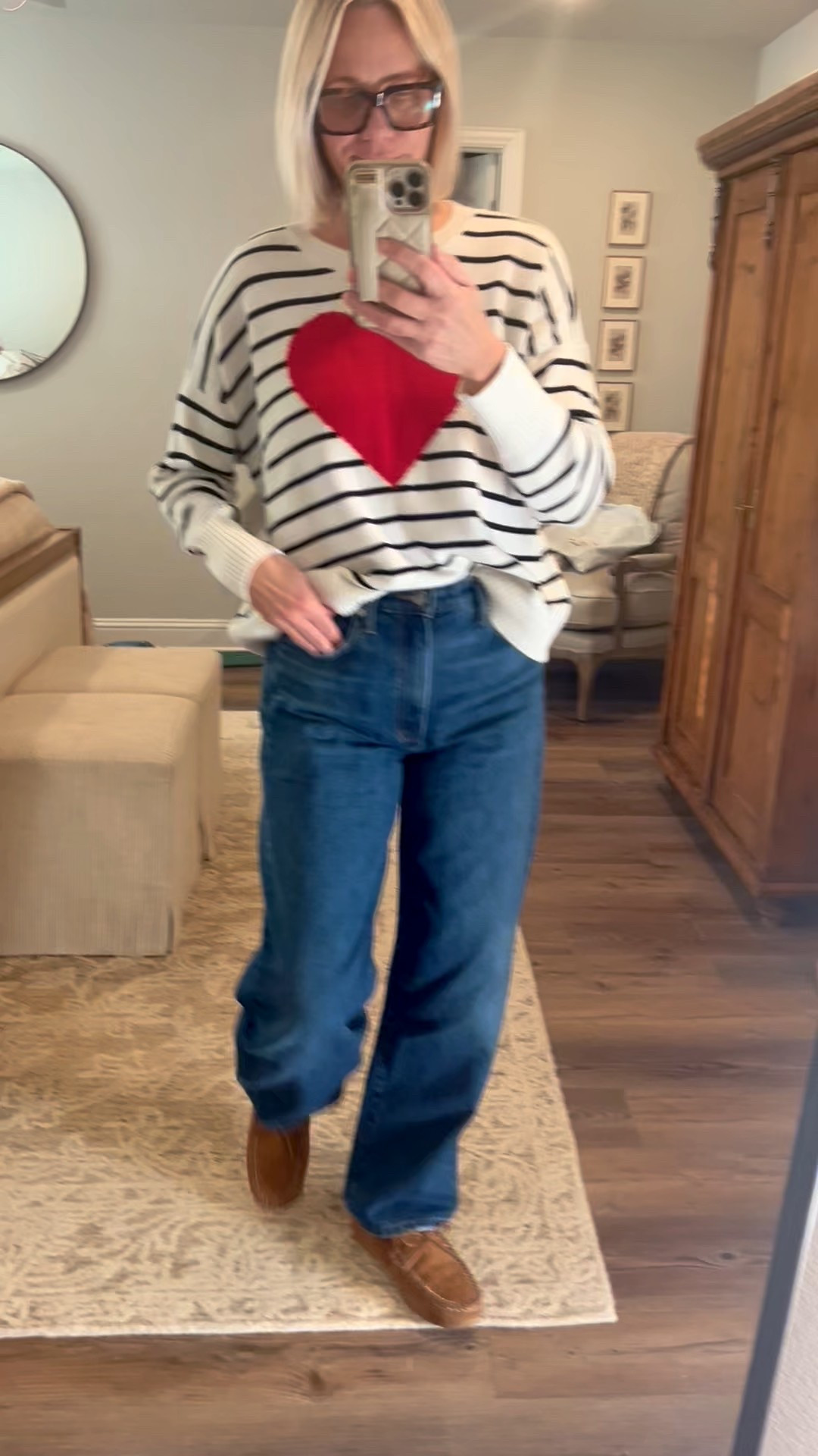 Valentines sweater and joes jeans 

#LTKU #LTKootd #LTKOver40