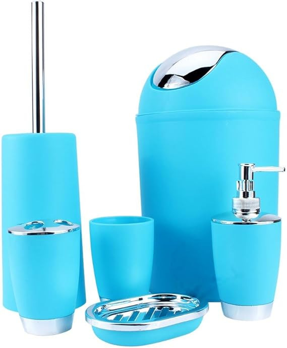 Ejoyous Bathroom Accessories Set 6 Piece Bath Accessory Bathroom Supplies Set with Bin Soap Holde... | Amazon (US)