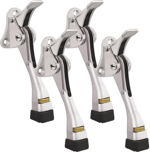 4 Pack Door Stoppers, Heavy Duty Kickdown Door Stopper, Adjustable Door Stop for The Bottom of Do... | Amazon (US)