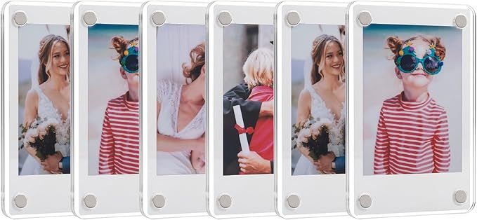 6 Pack- Acrylic Fridge Magnetic Frame, Acrylic Photo Picture Frames,Double Sided Photo Refrigerat... | Amazon (US)