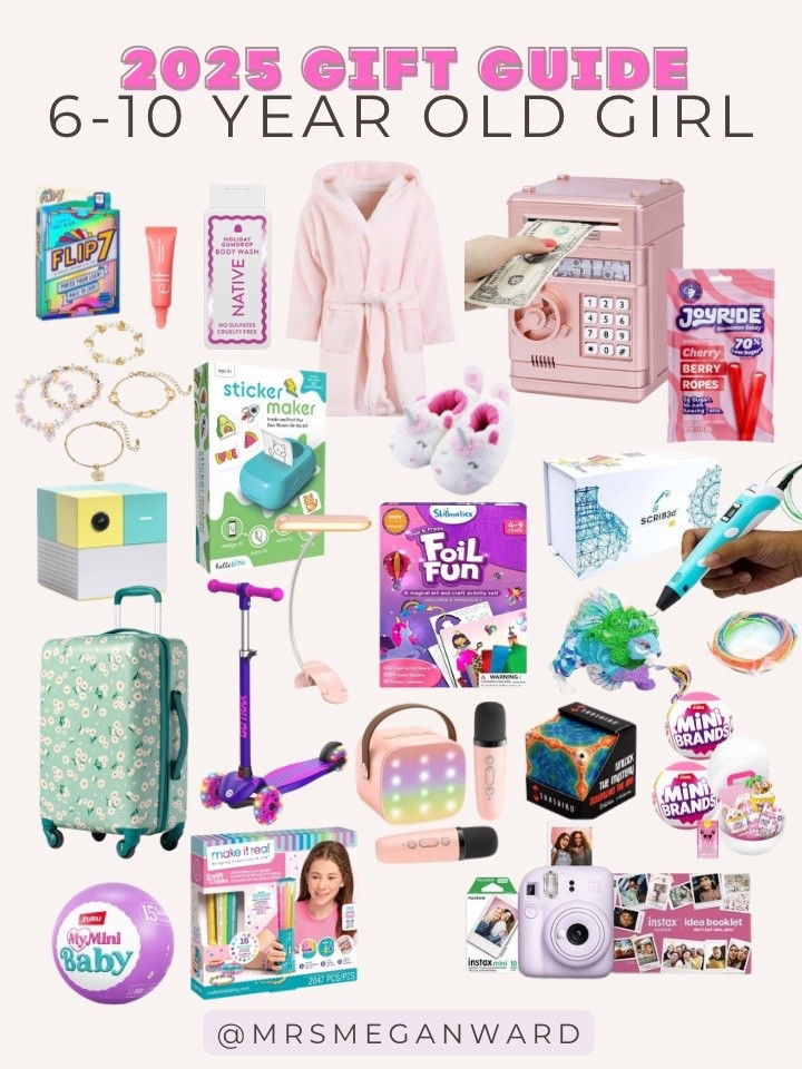 2025 Gift Guide: 6–10 Year Old Girls 🎀✨
Rounded up our most-used, most-loved gifts for this age — a mix of creative, cozy, practical, and just plain fun. Think sticker-making, art kits, cute room decor, kid-safe tech, scooters, mini brands, and all the accessories they’re obsessed with right now.

Perfect for Christmas, birthdays, or when you need something that actually gets played with instead of shoved in a drawer. 🎁💗

Tap any product to shop!

#LTKFindsUnder50 #LTKGiftGuide #LTKKids