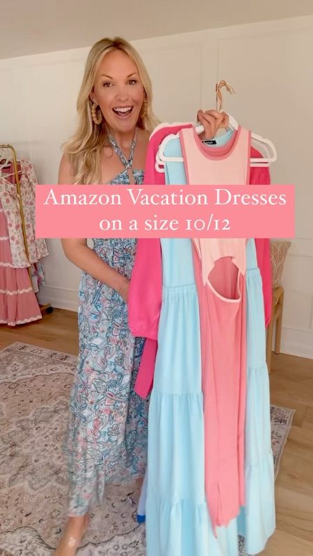 Affordable amazon vacation dresses! Would also be pretty for a fun summer date night outfit ☀️ 

#LTKSeasonal #LTKstyletip #LTKfindsunder50