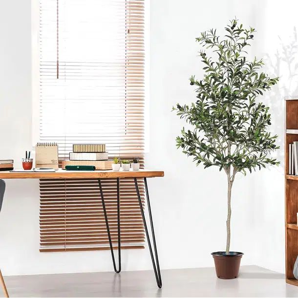 Artificial Olive Tree in Pot Faux Plant for Home Decor | Wayfair North America