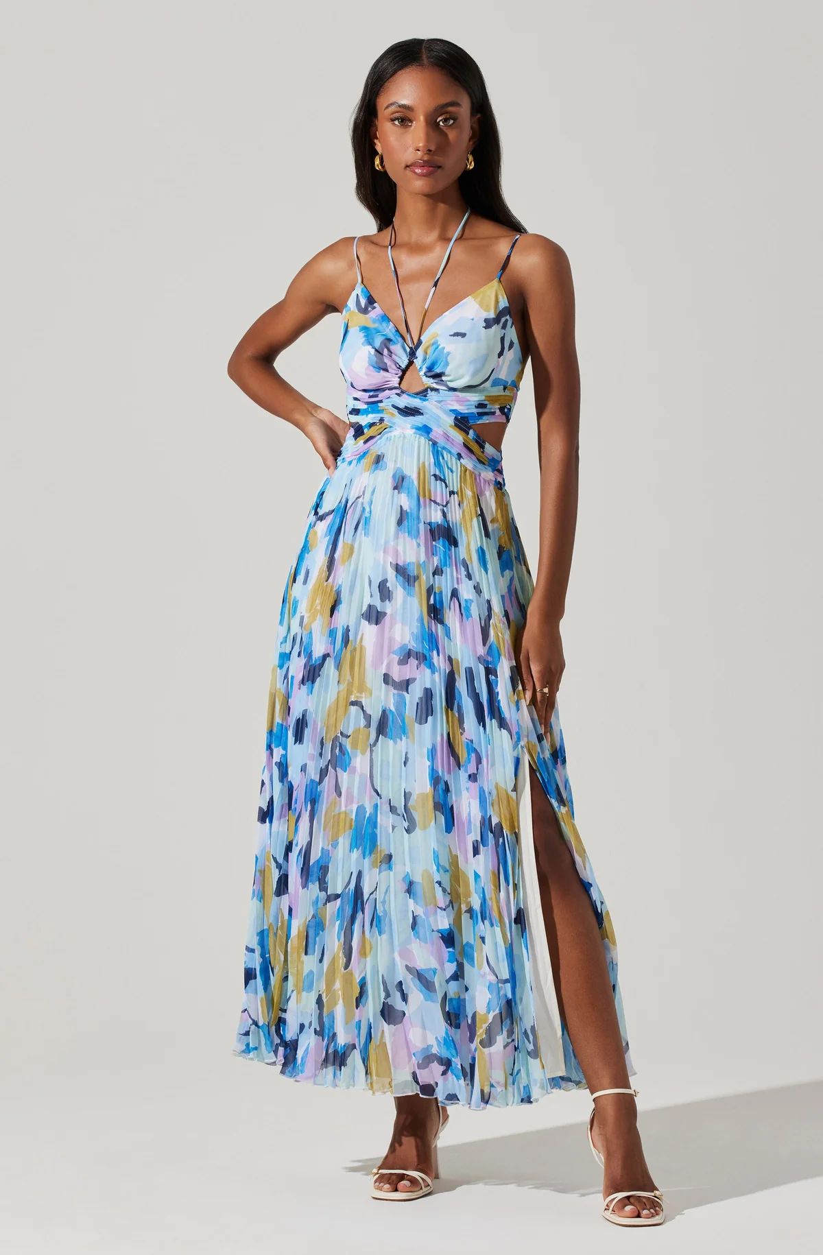 Aquata Floral Pleated Maxi Dress | ASTR The Label (US)