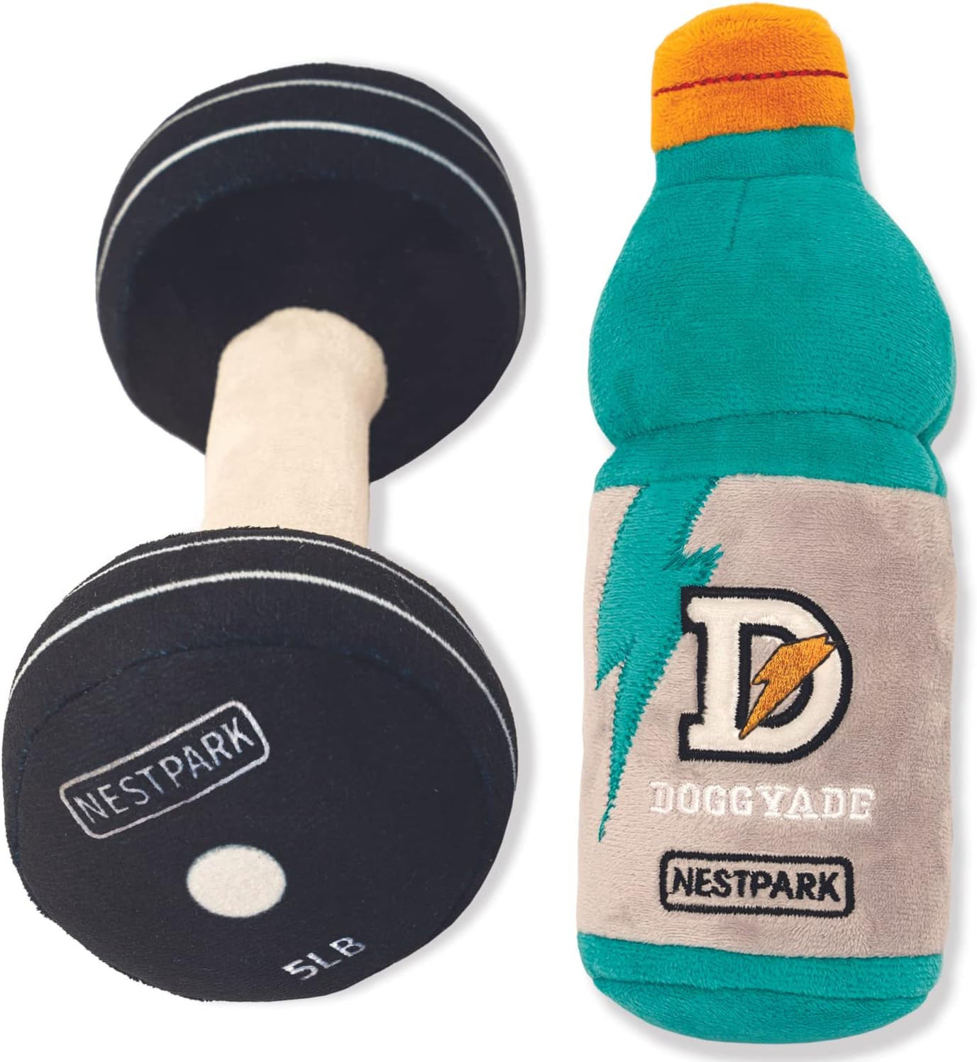 Nestpark Fitness Funny Dog Toys - Doggyade and Doggy Dumbbell Workout Parody Cute Dog Toys - 2 Pa... | Amazon (US)