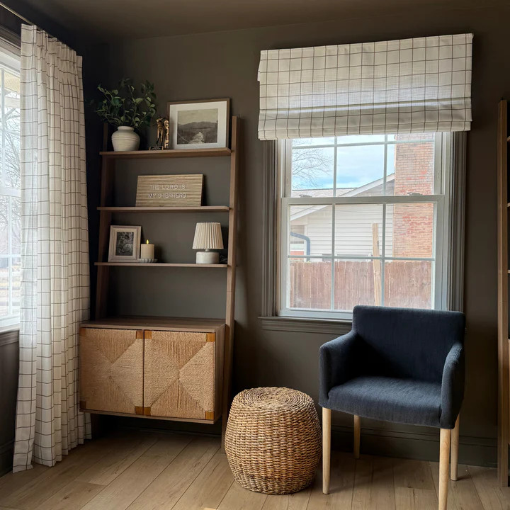 Freda Plaid Stripes Linen Roman Blinds & Shades | Tailorvibe