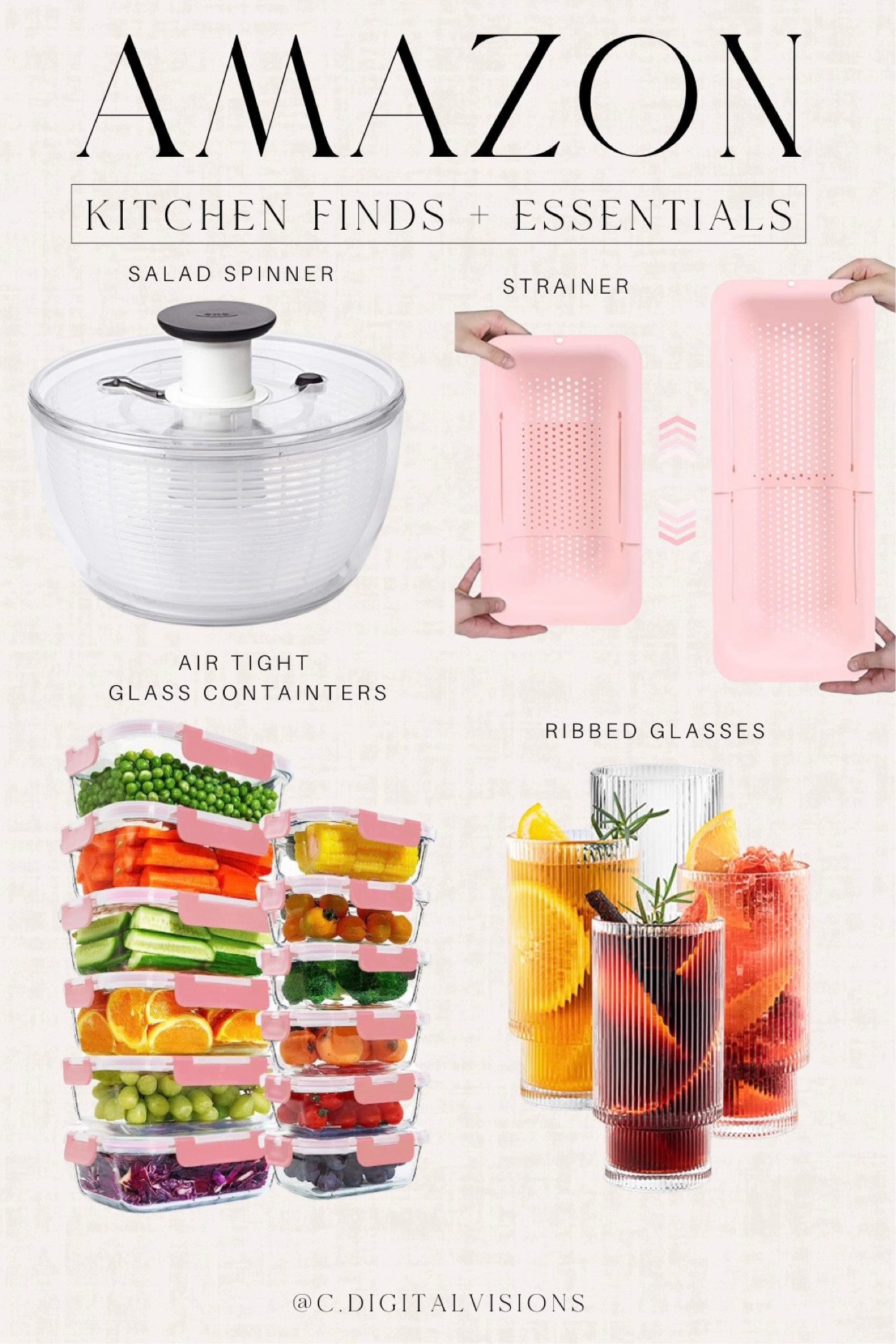 Amazon kitchen finds and essentials

Amazon finds, kitchen essentials, wedding registry, ribbed glasses, salad spinner, fruit washer, glass containers, kitchen organization, airtight containers

#LTKhome #LTKFind #LTKunder50