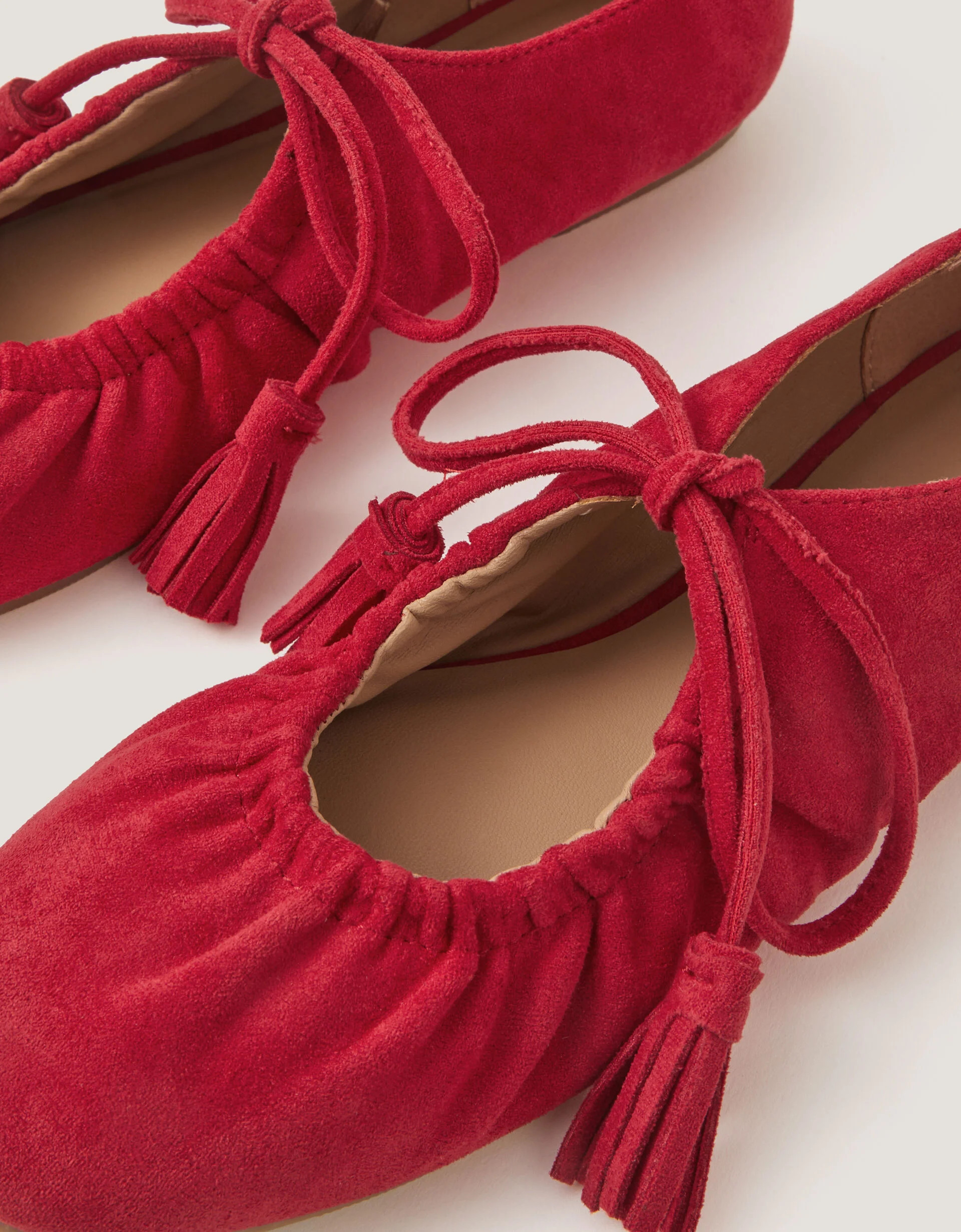 Blair Faux Suede Ballet Pumps Red | Monsoon (UK)