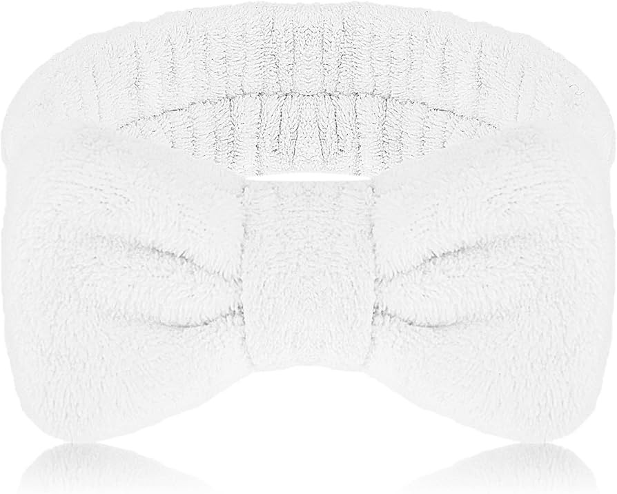 Spa Headband, Bowknot Hair Bands Makeup Headbands Women Coral Fleece Elastic Headband Washing Fac... | Amazon (US)