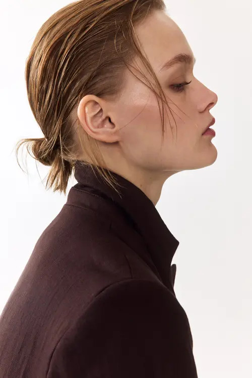 H&M Double-breasted Blazer in Dark Brown at Nordstrom, Size Xx-Small | Nordstrom