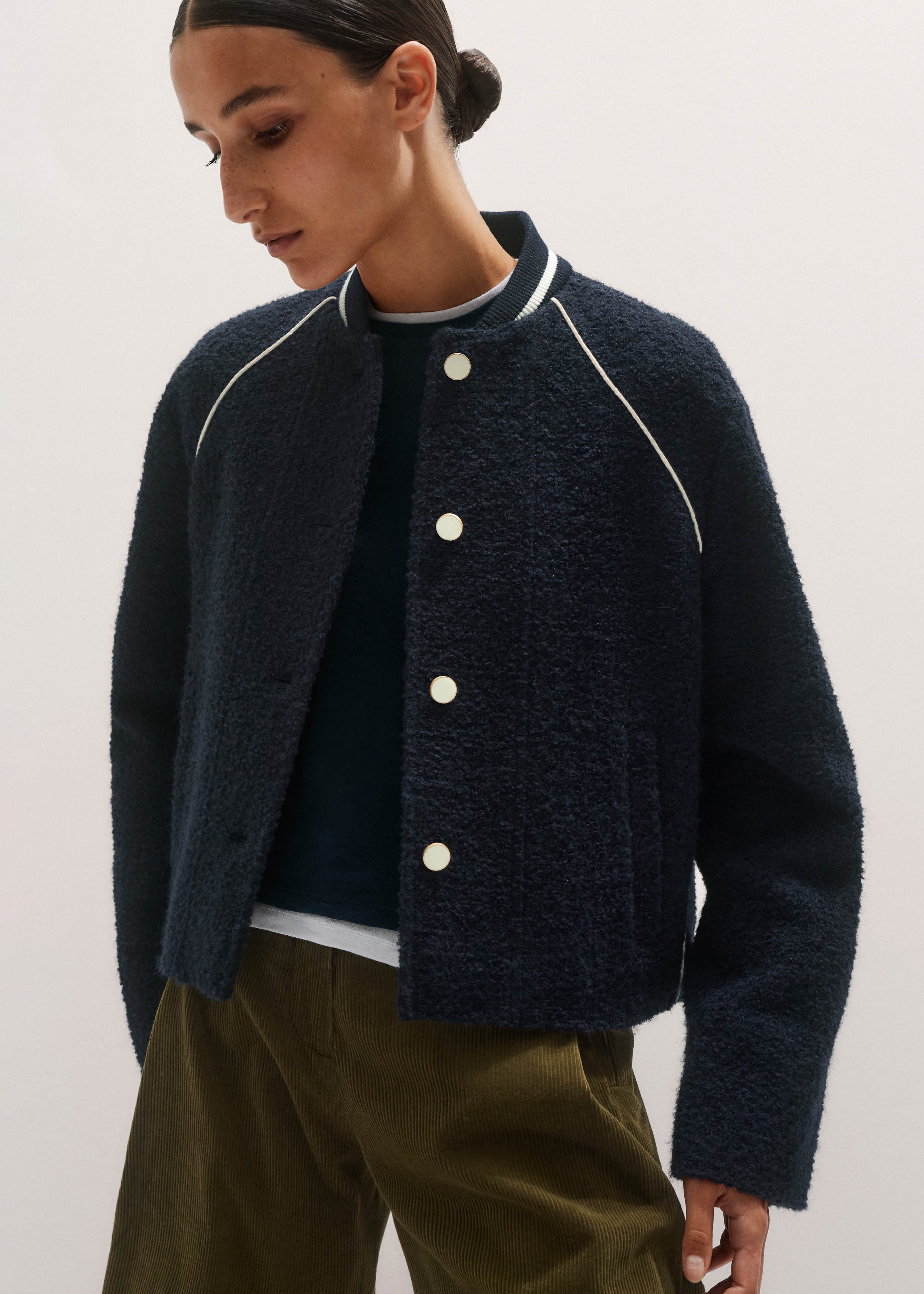 Varsity Swing Jacket Italian Bouclé | ME+EM Global (Excluding US)