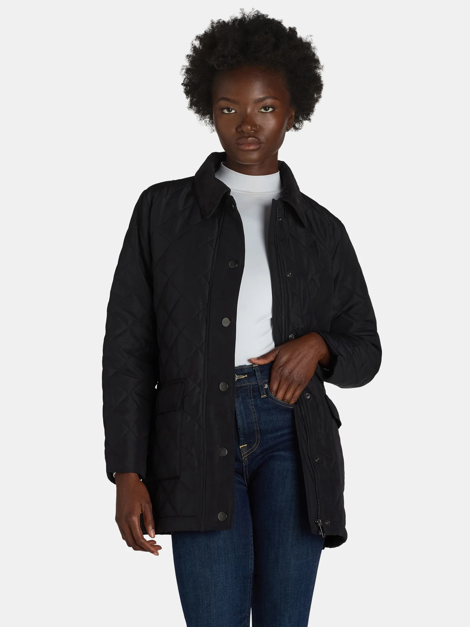 Time and Tru Women's and Women's Plus Quilted Barn Coat, Sizes XS-3X | Walmart (US)