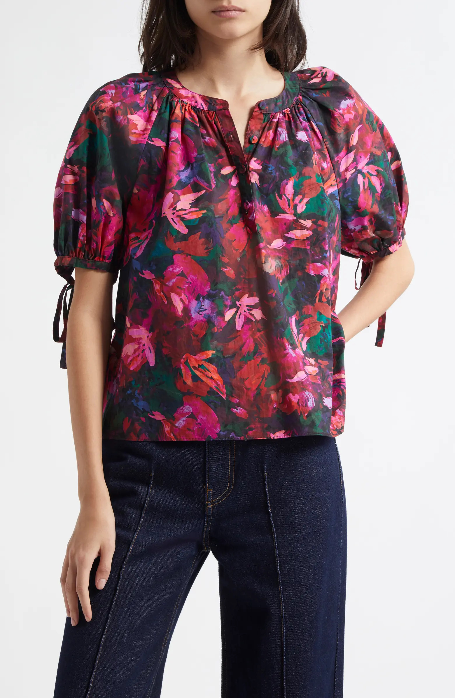 Vienne Floral Print Puff Sleeve Top | Nordstrom Rack