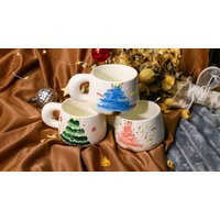 Handmade Ceramic Mug - Hand-Painted Christmas Tree Design, Festive Pottery Cup For Holiday Gifts | Etsy (US)