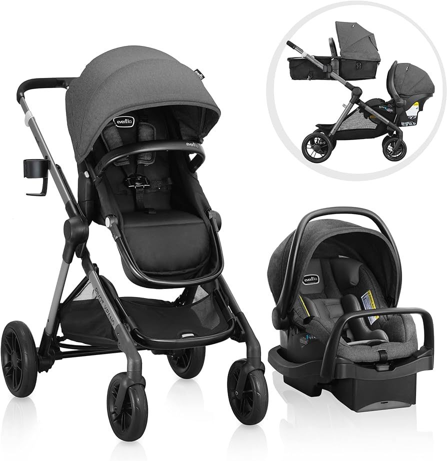 Evenflo Pivot Xpand Modular Travel System with LiteMax Infant Car Seat with Anti-Rebound Bar (Sab... | Amazon (US)