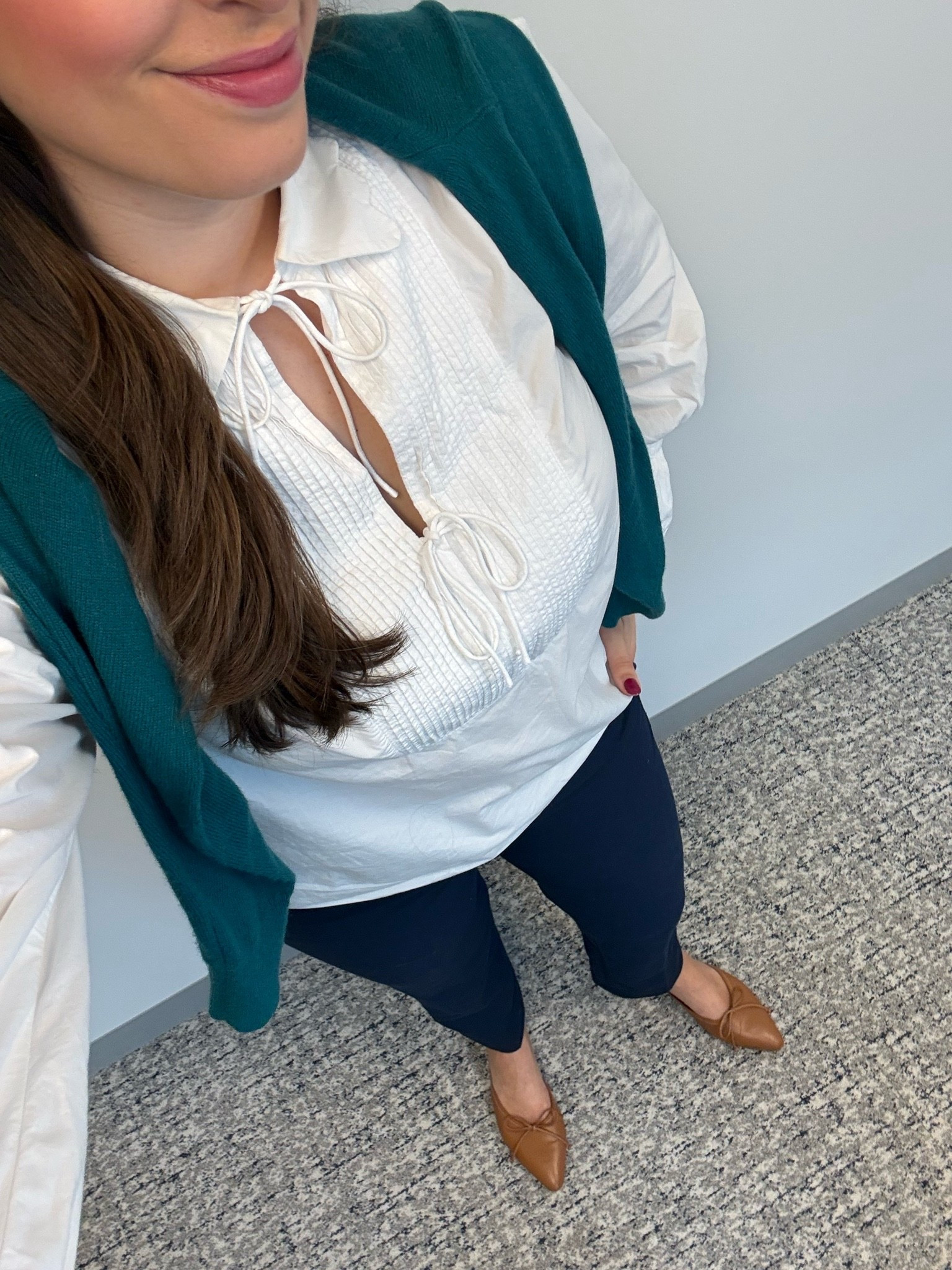 Workwear, office style, office outfit, business casual, business office, lawyer, law firm, law firm style, white tunic, work pants, comfortable work pants, cashmere sweater, brown mules, fall workwear, fall capsule wardrobe, corporate style, corporate fashion

#LTKWorkwear #LTKSeasonal #LTKTall