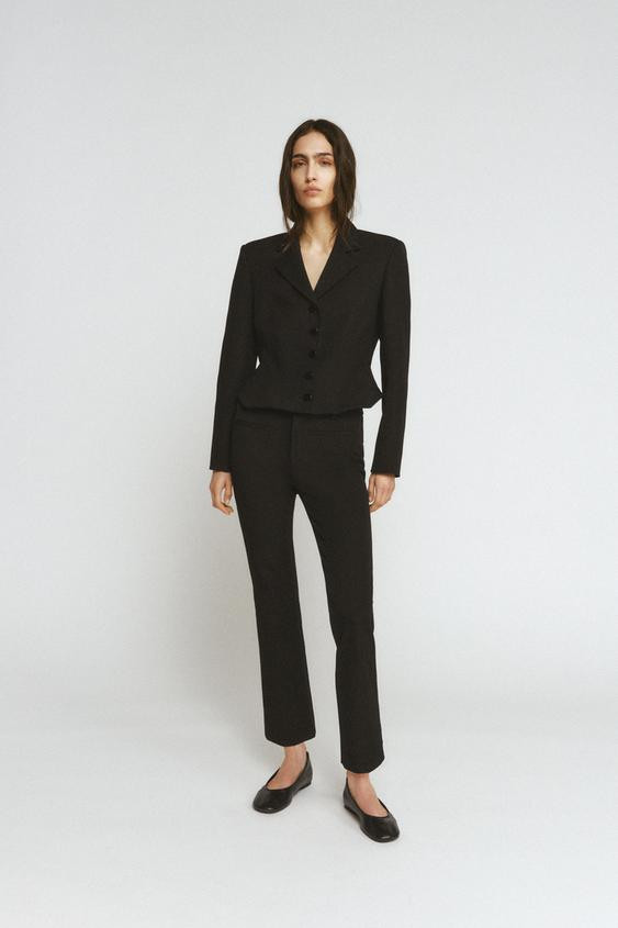 CROPPED TOPSTITCHED BLAZER ZW COLLECTION | Zara US