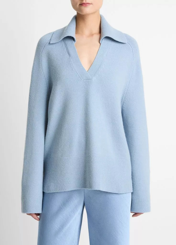 Wool & Cashmere-Blend Oversized Polo Sweater | Vince LLC