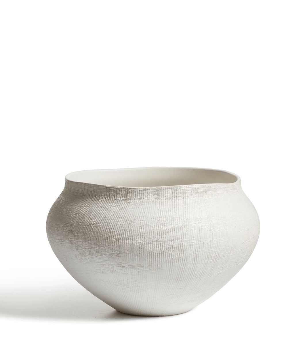 Perry Textured Vase - White | OKA US