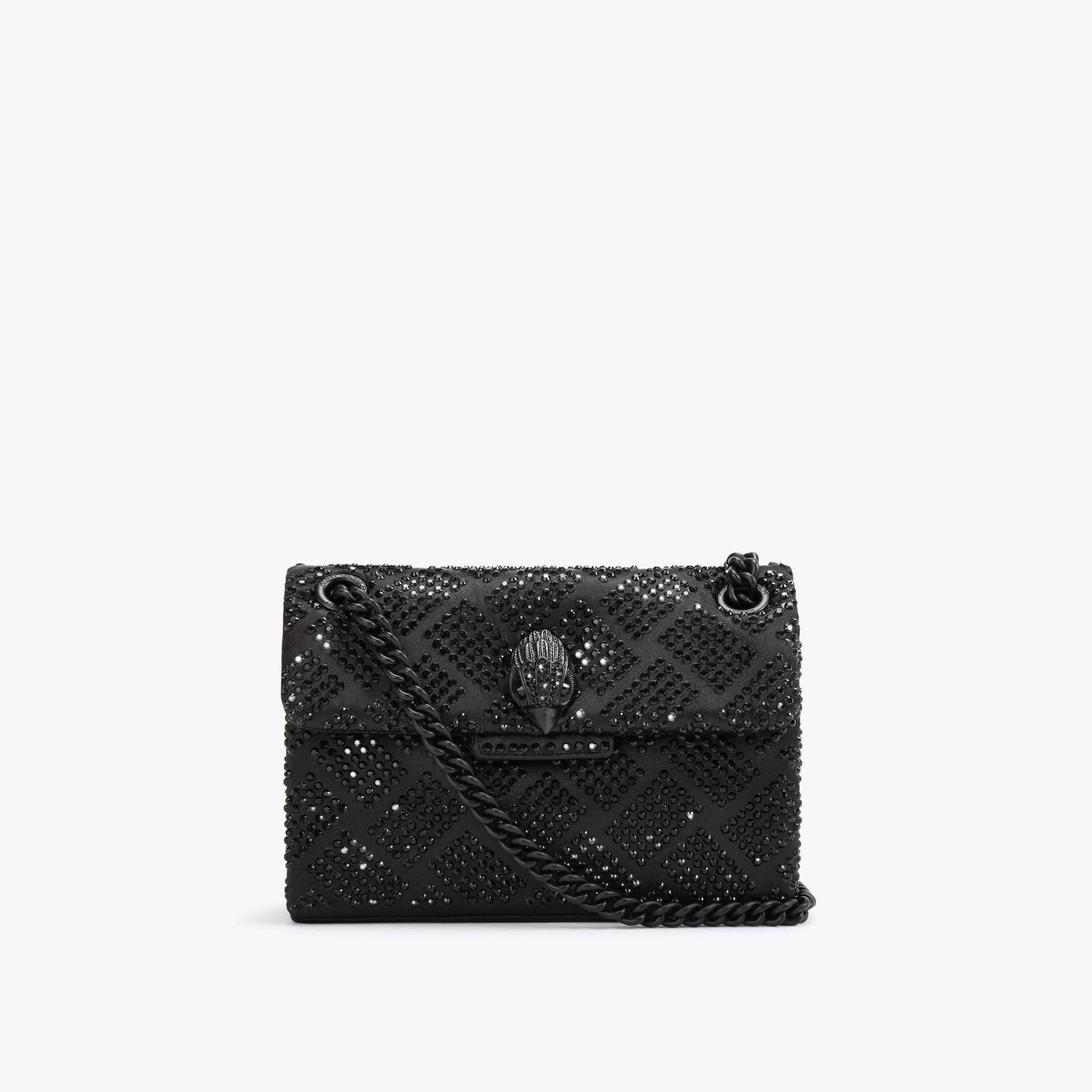 FABRIC MINI KENSINGTON Black Crystal Cross Body Fabric Bag by KURT GEIGER LONDON | Kurt Geiger (Global)