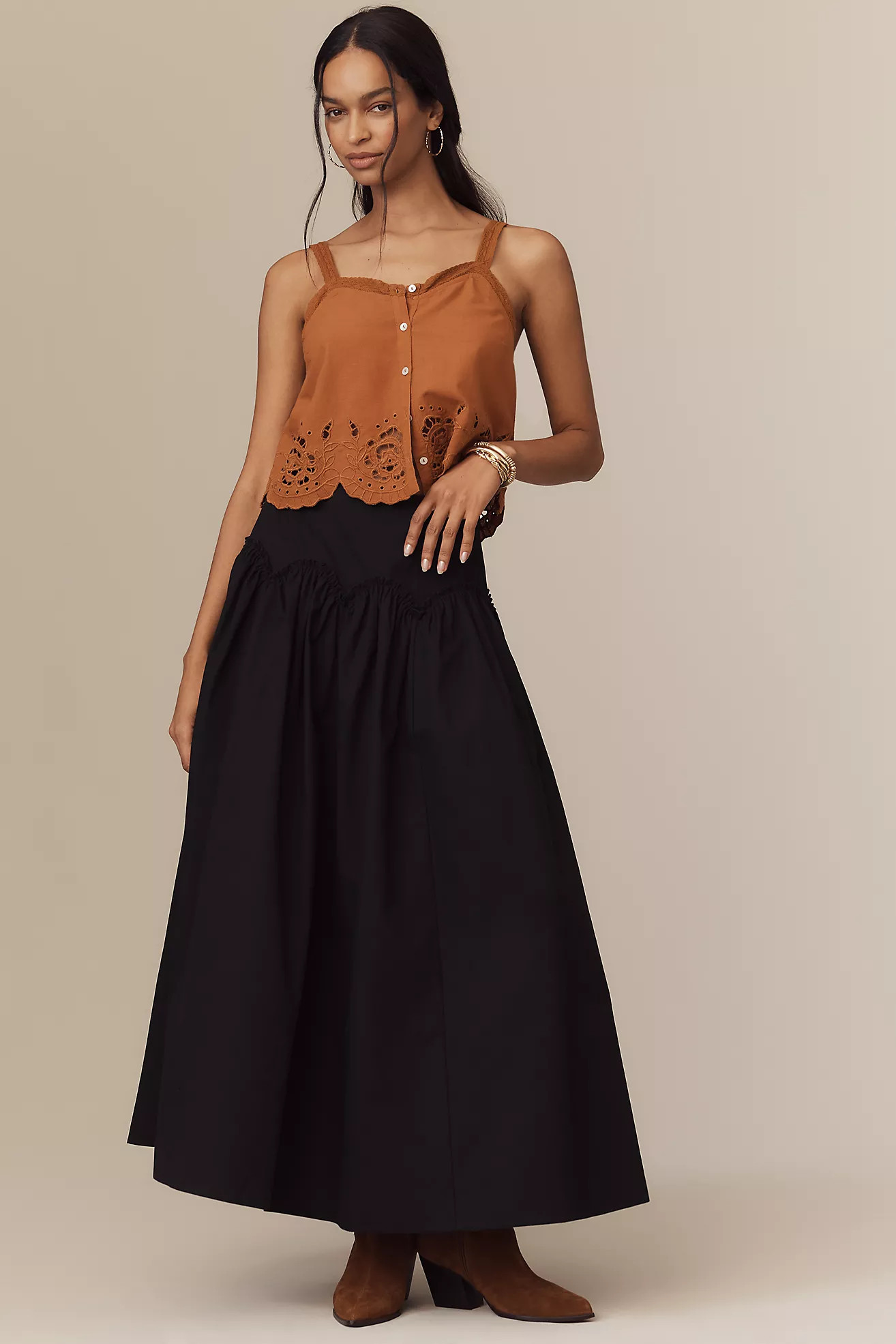 Mare Mare x Anthropologie Basque-Waist Maxi Skirt | Anthropologie (US)