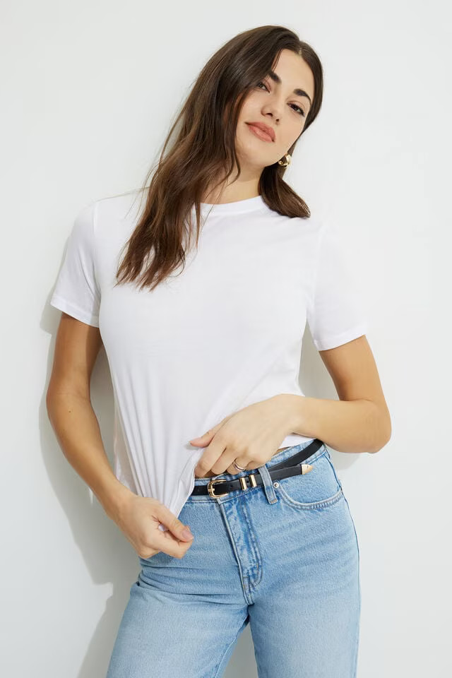 Easy Crewneck Cotton T Shirt | Dynamite Clothing