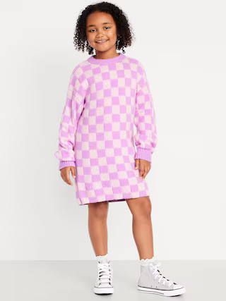 SoSoft Printed Crew-Neck Sweater Dress for Girls | Old Navy (US)