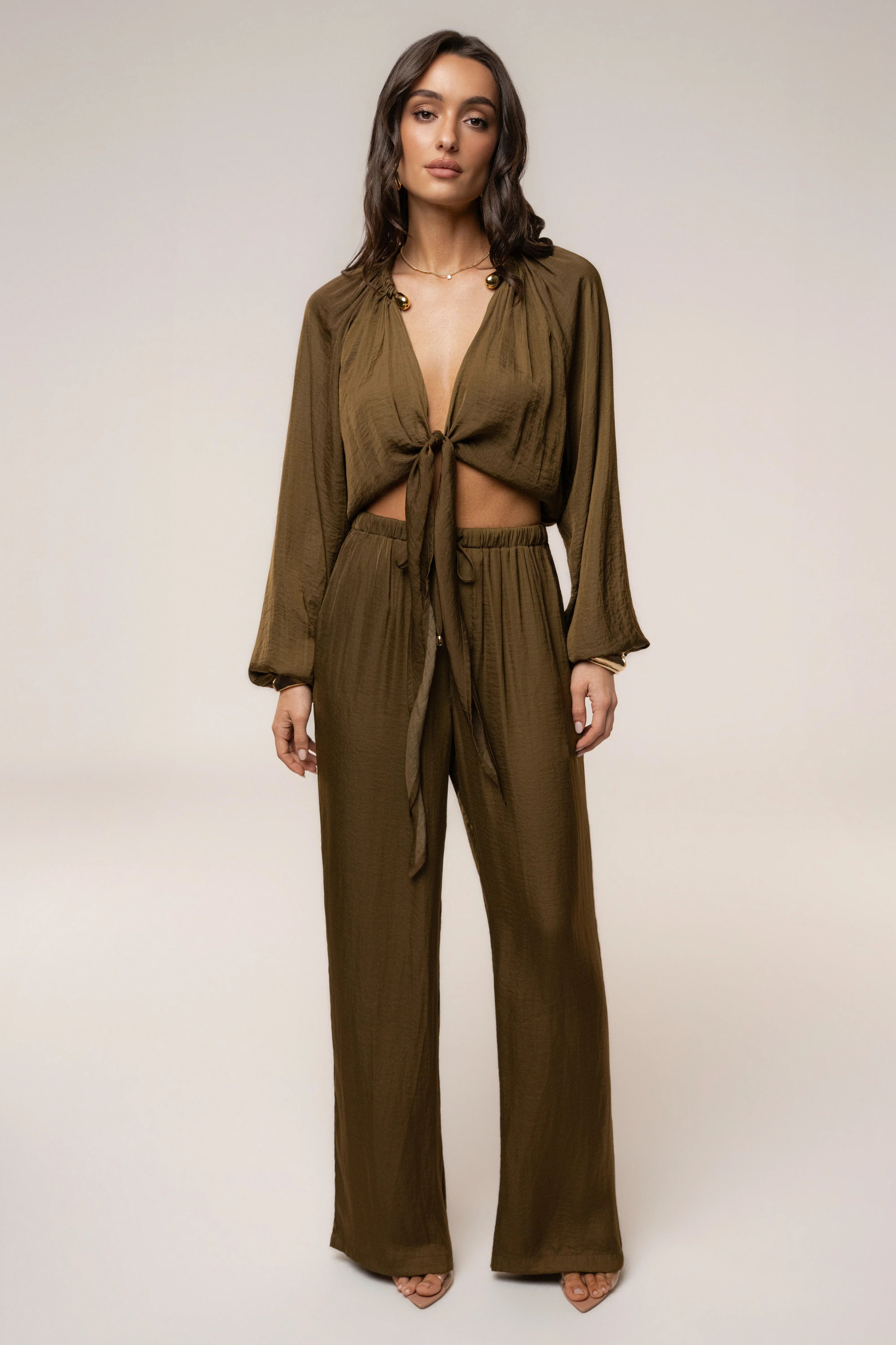 Olive Seaside Glow Pants | JLUXLABEL US
